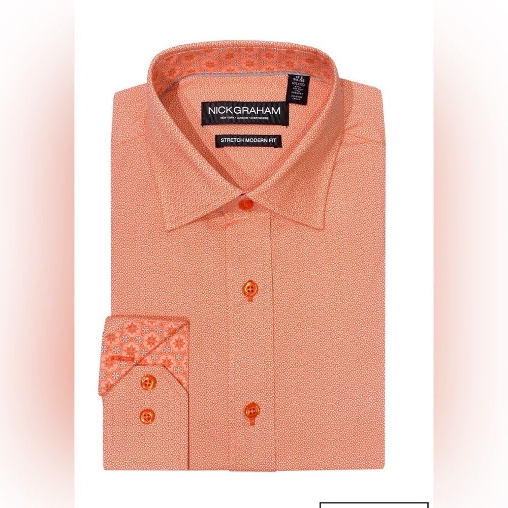 Nick Graham KALEIDOSCOPE STAR DRESS SHIRT 32-33 / 16-16.5